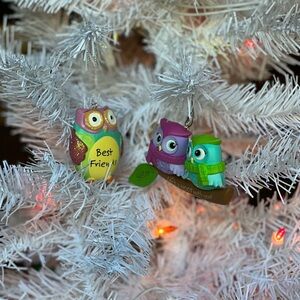 Owl 2 Pc.Christmas Ornament Set